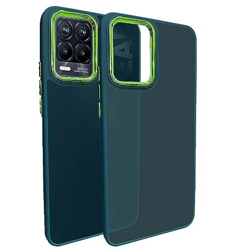 Image of A rtistque Frosted Translucent Back Cover Case for Realme 8 Pro /Realme 8 4G | Chrome Ring Design | Premium Matte Finish | Shockproof TPU | Slim Protective Design | Realme 8 Pro Back Cover - Green