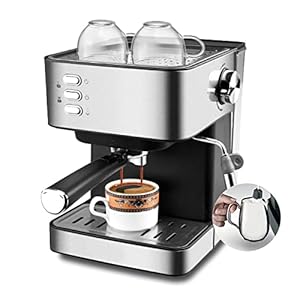 CHUANGRUN Espressomachine met 15 bar pomp, halfautomatisch koffiezetapparaat, met stoomstaaf, handmatige melkopschuimer, met 1,6 l waterreservoir