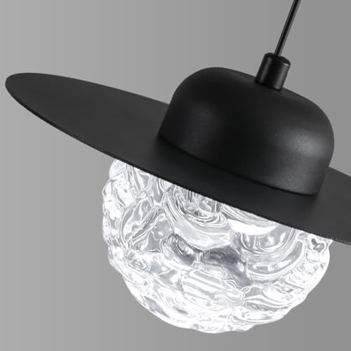 Lámpara de techo con platillo negro de diseño para iluminación de comedor 4