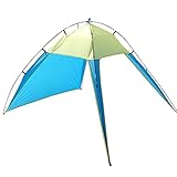 Toldo para exteriores, toldo familiar de 90.6 pulgadas, tienda de campaña de playa portátil de aluminio anti-UV, resistente al agua, postes de de techo para playa, camping, senderismo, viajes