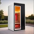TaTalife Infrared Sauna Room, Canadian Hemlock Personal Sauna, Installation Free Integrated Outdoor Sauna, Carbon Fiber Infrared Heating Tube & Carbon Crystal Heating Panels (41.33 * 47.24 * 78.74in)