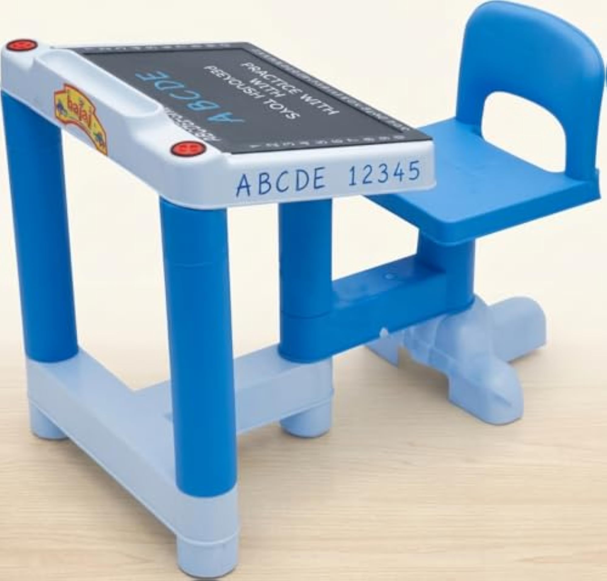Kids Study Table and Chair Set with Writing Board, Blue