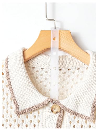 GORGLITTER Women's Crochet Short Sleeve Knit Top Striped Short Sleeve Knitted Button Down Shirts3