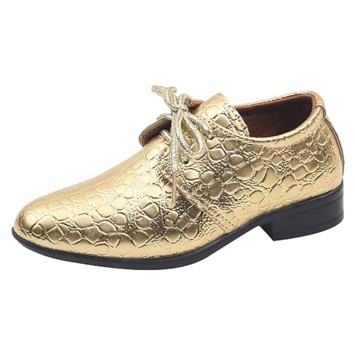 Image of Generic Boys Dress Shoes Toddler Kids Retro Pointed Toe Low Heel Lace Up Comfort Leather Shoes Dance Party Birthday Performance Shows