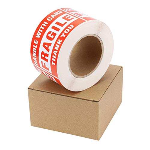 3'' x 5'' Red Fragile Warning Stickers per la