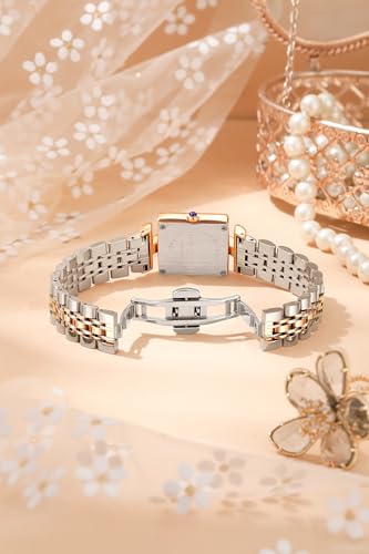 Image of Daniel Hechter Paris Cambon Collection Luxury Watch for Women with Square Dial, Crystal Accents and Stainless Steel Strap