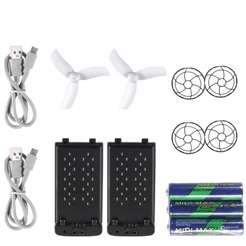 Image of Swifsen SWA35 Mini Drone Accessories Include 2 Drone Batteries, 2 Charging Cables, AAA Batteries, 2 Protective Covers.