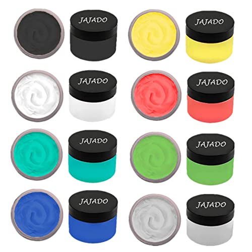 JAJADO 8 Colors Chalk Paste Paint Set, Fabric Silk Screen Printing Stencils Paste for Painting on Wood, Chalkboard, Home Decor Transfers Chalk Art Paste Supplies, Transfer Chalk Paste