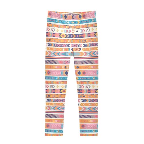KLL Traditional Tribal Aztec Toddler Girls Cotton Leggings Soft High Waisted Activewear Exercise