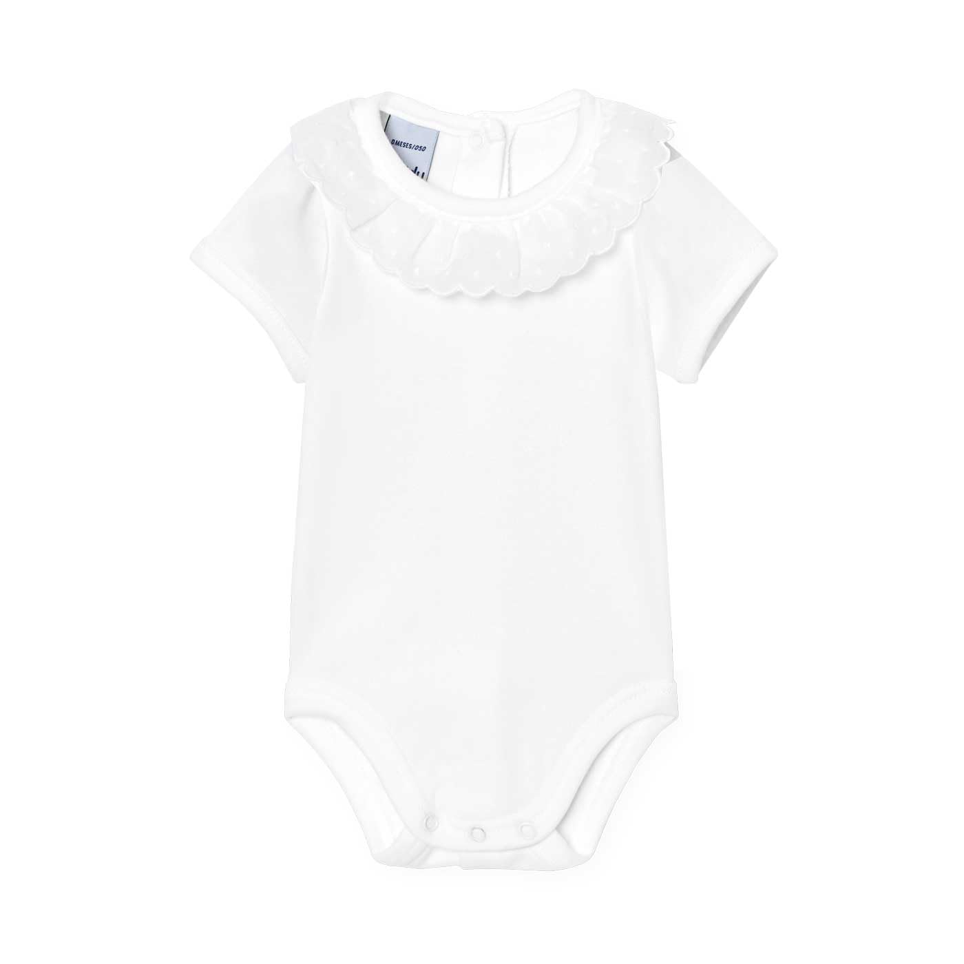 BABIDU Kurzarm-Baby-Body mit Spitzenausschnitt, 100% hypoallergener Baumwollstoff, weich und atmungsaktiv für empfindliche Haut, Neugeborener Baby-Body für Jungen und Mädchen