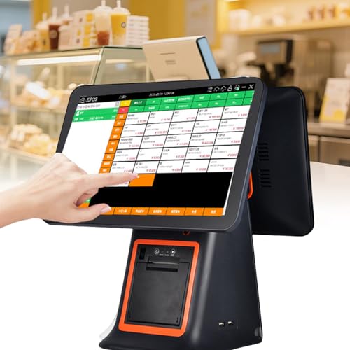 Image of Dual-Screen Smart Cash Register,POS Systems,15.6 inch Cash Register Monitor, 8gb Ram, 128gb Ssd, Cash Register Resolution,for Retail, Restaurant, Store POS Systems for Small Business Black