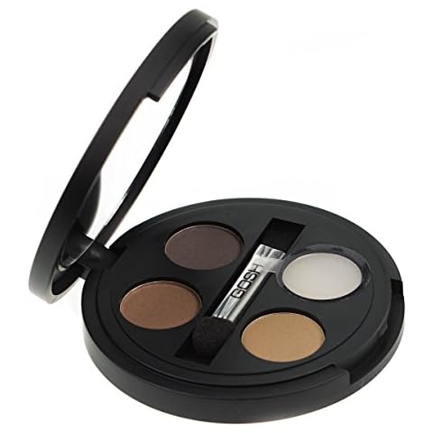 Gosh Eye Brow Kit 3 Powder Brown Eyebrow Shades Fixing Wax Brush and Mirror Compact 001 Cover