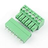 DBParts 10 Sets 6-Pin (6 Pole) 3.81mm Pitch Straight Plug-in Screw Terminal Block Connector Panel PC