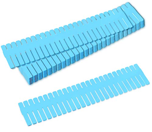 GlobalDream Separador Cajones Cocina, 12 Piezas Organizador Cajones Baño Separadores Cajones Divisores de Cajones para Cocina Dormitorio Baño Oficina, 32,5 x 7cm, Azul