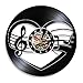 30cm Clock Note musicali a forma di cuore Disco in vinile Orologio da parete Musicista Home Decor Orologio Taglio laser Artigianato Disco in vinile Artigianato Orologio silenzioso