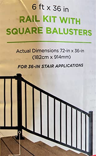Trex Signature Charcoal Black Stair Rail & 13 Square Baluster Kit