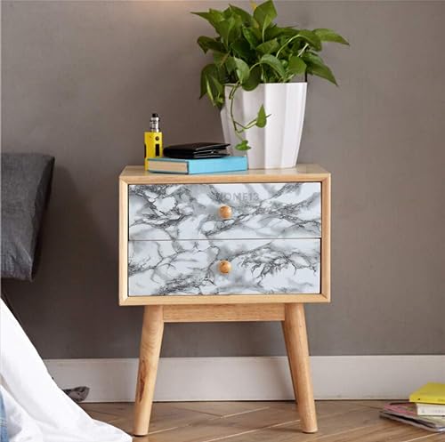 Image of HOME13 Marble Wallpaper Peel & Stick Contact Paper Self Adhesive Decorative Removable Waterproof Wallpaper for Kitchen Cabinet and Furniture Countertops (24 X 80 INCH, White Fiber Marble)