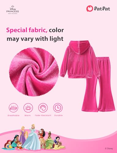 Image of Disney Frozen Princess Minnie Stitch Girl Clothes Long Sleeve Knot Front Sweatshirt Flare Pants Fall 2 Piece Outfit 2-9Y