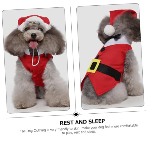 Disfraz de perro Navidad Santa Claus talla mediana miniatura 4