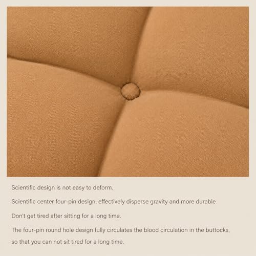 Image of KYNE Rocking Chair Cushion 18 x 50 Inch Thick Tufted Chair Cushion with Backrest and Seat Pad Soft Premium Fabric Polyester Filling Non Slip Indoor Outdoor Rocking Chair Replacement Cushion (Beige)