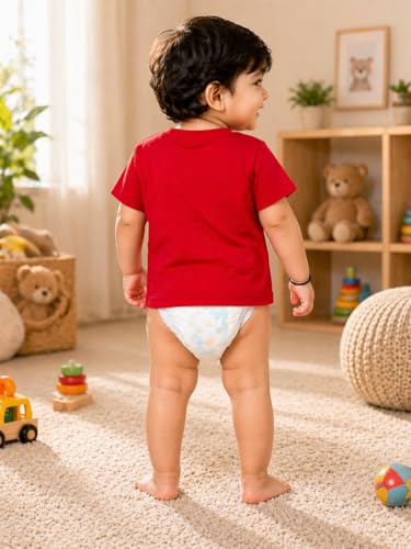 Image of BODYCARE Kids Inafant Placement Print Boys Round Neck Half Sleeves Cotton T-Shirt | Skin Friendly Regular Fit | Soft Breathable Fabric Comfortable & Durability | Pack of 1 | Mustard | Age 6-12 Months