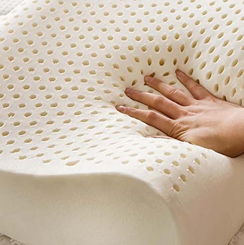 Evodreams Coppia Guanciali Lattice per dolori Cervicali - Lattice Naturale, Sagomato Anatomico, Tessuto Silver Antibatterico Fisso, Anallergico, Prodotto Artigianale Fatto in Italia