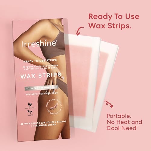 Irreshine NATURAL GENTLE SENSITIVE SKIN WAX STRIPS Wax Strips Hair Removal For Women: Natural Home & Travel Brazilian Body Waxing Strip For Bikini Armpit Leg thumb #4