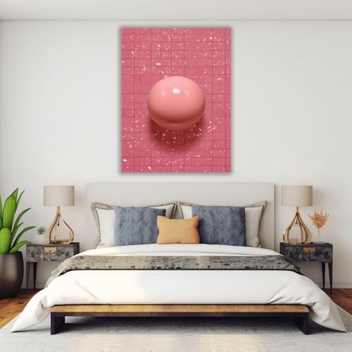 Poster rose minimaliste en toile 40x60cm pour habiller un mur vide sans surcharger la pièce - 3