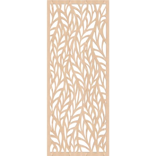 Image of Ortonville Decorative Pierced Fretwork Wood Wall Panels, 19 3 /8 inchW x 49 3 /8 inchH x 1 /4 inchT, Red Oak