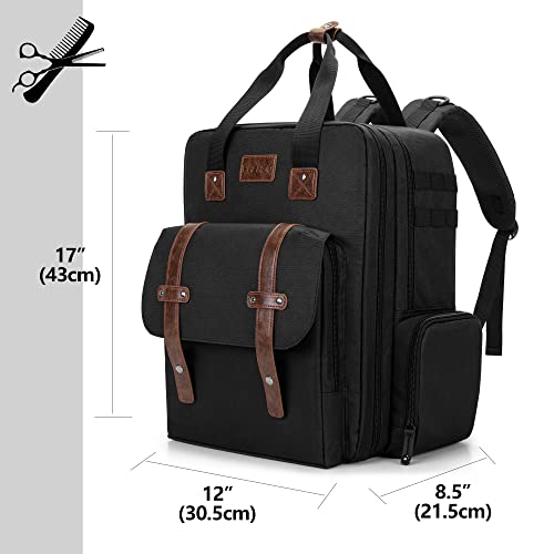 BAFASO Friseurtasche Rucksack, Friseur Scherentasche für Friseurwerkzeuge und Zubehör, Professionelle Werkzeugtasche für Friseure（Nicht enthalten andere Friseurwerkzeuge, Schwarz