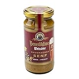 Altenburger Original Benediktiner Hausmacher Senf, 200ml im Glas, süßer Senf verfeinert mit dunklem Benediktiner Weißbier