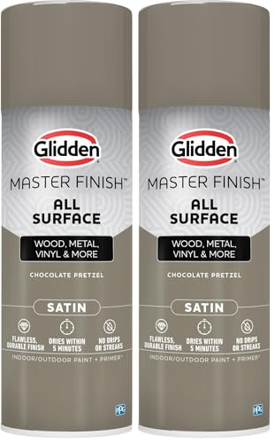 Image of Glidden Master Finish 12 oz. Satin Chocolate Pretzel Interior /Exterior All Surface Spray Paint and Primer (Pack of 2)