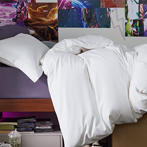 Image of Bedsure Duvet Cover Twin /Twin XL Size - Only Includes 1 Duvet Cover (68 inchx90 inch), Hotel Luxury Soft Double Brushed All Season Bedding for Kids & Adults, White (No Comforter, No Pillow Shams)