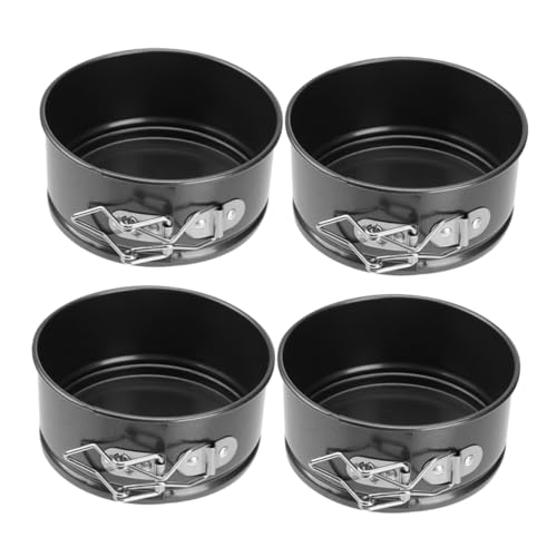 SOLUSTRE 4pcs Mini Baking Mold Nonstick Cake Pan Removable Bottom for Cheesecakes Pizzas Quiches and More Bakeware