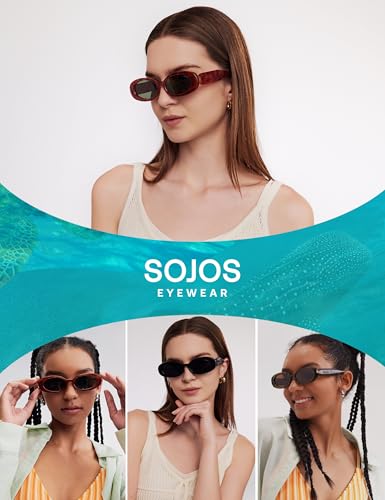 Image of SOJOS Ocean Collection Retro Oval Polarized Sunglasses Women Men SUNLIGHT