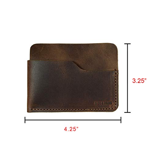 Hide & Drink, Minimalist Front Pocket Leather Wallet, Holds Up To 6 Cards Plus Folded Bills, Cash Organizer Holder, Handmade Includes 101 Year Warranty:: Bourbon Brown #TOP4