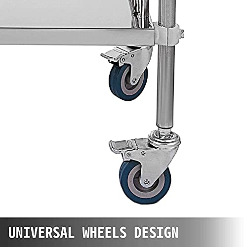 Image of Indian Decor 55746 Hospital /Clinic Trolley On Wheels 3 Tier Stainless Steel Beauty Salon Rolling Trolley, Hospital /Dental Clinic Medical Equipment Cart, Universal Brake Wheel - Chrome