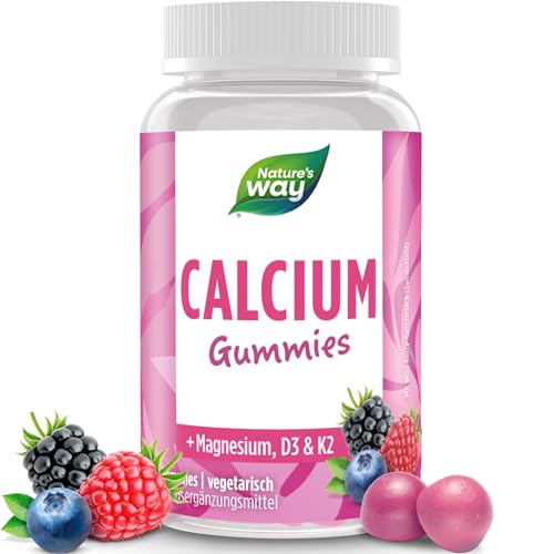 Calcium Gummies mit Vitamin D3 K2 hochdosiert I 500 mg Kalzium für starke Knochen und Zähne I leckere Alternative zu Calziumtabletten I Calcium für Kinder und Erwachsene I 60 Stk