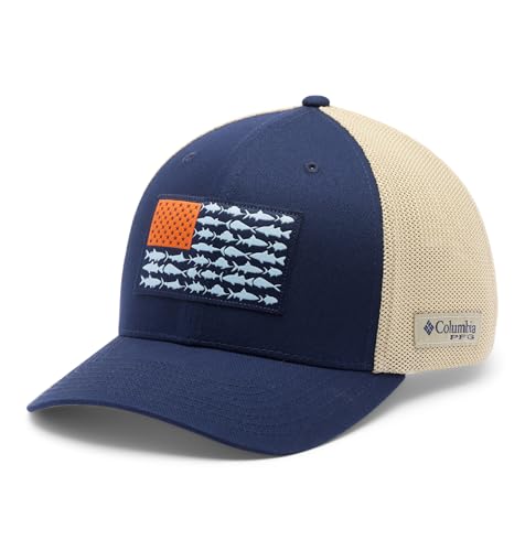 Columbia Unisex PFG Fish Flag Mesh Ball Cap Collegiate Navy/Fish Flag L/XL