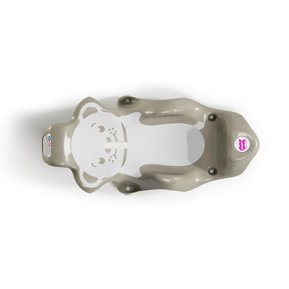 OKBABY Buddy Sdraietta Anatomica con Seduta in Gomma Antiscivolo per il Bagnetto del Neonato, 0-8 Mesi (8 kg), Grigio