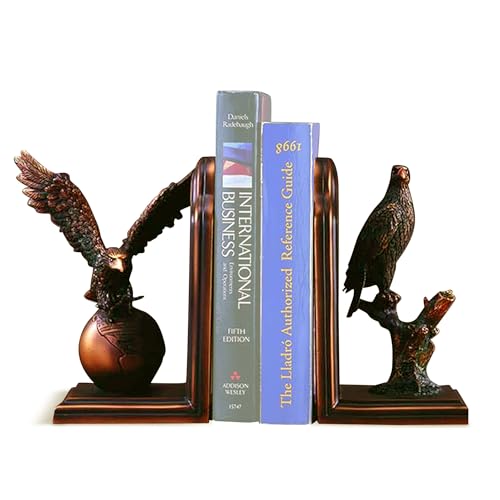 Bookends Set Eagle Bronze Plated Statue Sculpture Nib