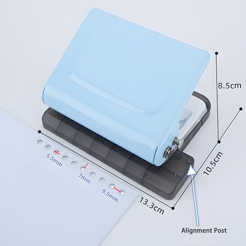 Bindegerät 10-Loch – Papierstanzer für Planer A4 (30 Löcher), A5 (20 Löcher), B5 (26 Löcher) – Locher für Büro, Schule & DIY – Blau