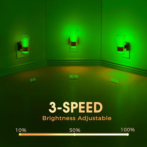 Image of Briignite Night Light, Night Lights Plug into Wall, RGB Color LED NightLight with Dusk to Dawn Sensor, 180 Rotating Night Lights, Adjustable Brightness, Wall Sconce for Bedroom Hallway, 2 Pack