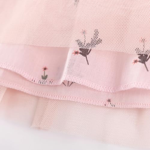 Image of Girls Cotton Long Sleeve Casual Cartoon Appliques Striped Jersey Dresses