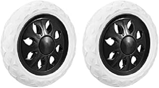 2 uds ruedas de carrito de la compra ruedas de repuesto de 6,5 pulgadas de diámetro espuma de goma azul claro rojo azul (Color : Black)