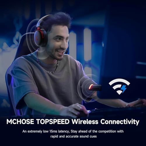 MCHOSE V9 Pro Black Red 7.1 Surround Kablosuz Gaming Kulaklık (HW-V9-4) - Görsel 7