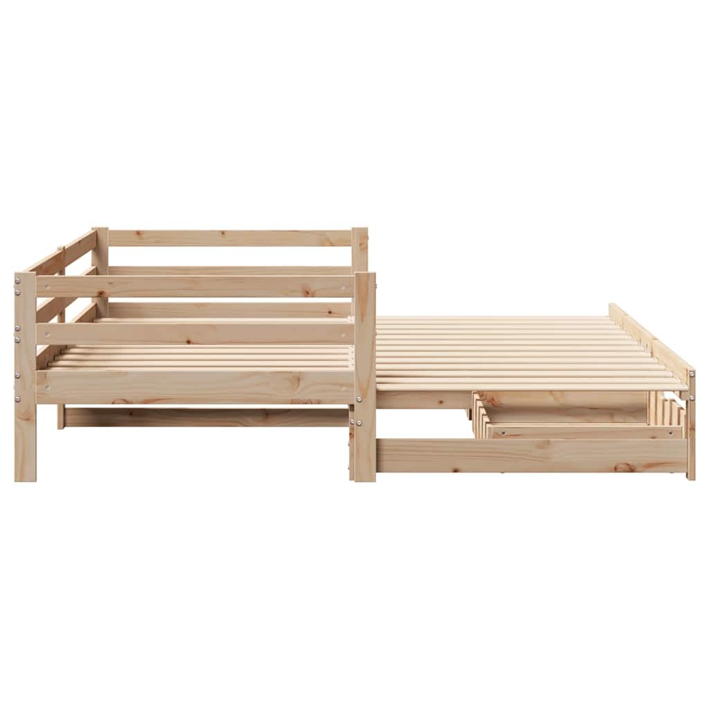 vidaXL Sofa rozsuwana z szufladami, bez materaca, 90x190 cm