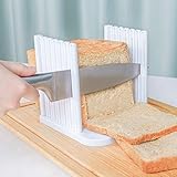 Bread Slicer Toast Slicer Bread Toast Slicer Bagel Loaf Slicer Sandwich Maker Toast Slicing Machine Folding and Adjustable Thicknesses Bread Cutter (White, 1pcs)
