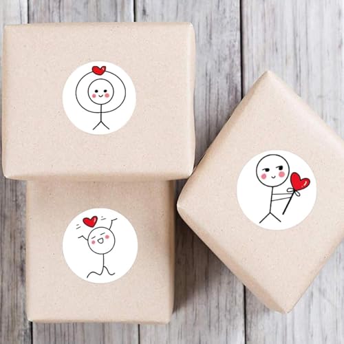 Image of Alokik Enterprise 500 Pcs Cute Cartoon Heart Watercolor Stickers, Round Decorative Adhesive Sticker for Small Business Wedding Supplies Packing Sticker Gift Wrap (1 x Decorative Sticker Roll)