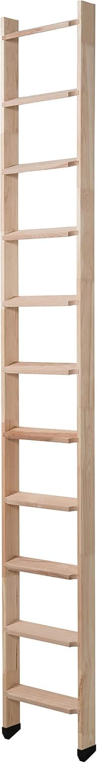 Bps Access Solutions Wood Bps® Detachable Mezzanine Ladder | Spave Saving Staircase | 150Kg Weight Rating | Rubber Feet | Floor To Upper Floor Heights Of Up To 2.40M | Natural